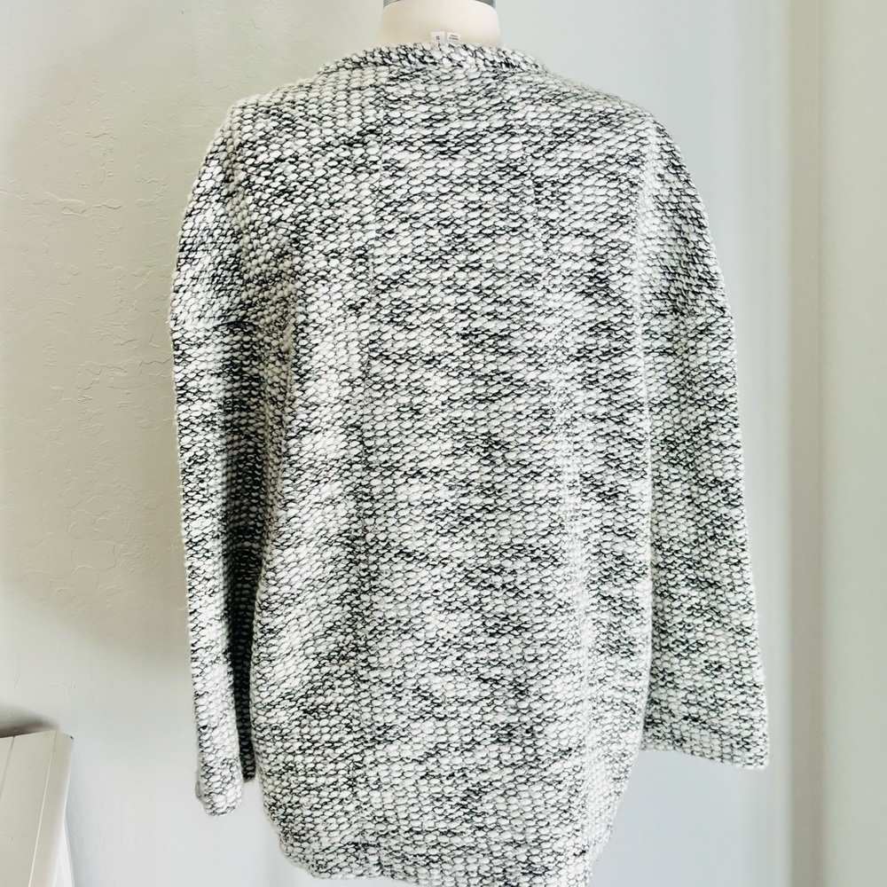 Helmut Lang Boucle Wool Blend Drop Shoulder Pullover Sweater, Gray Small - Picture 6 of 11